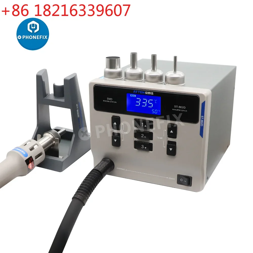 YAO ATTEN ST-862D 1000W Hot Air Gun Digital Display BGA Rework Station Automatic Sleep Repair Desoldering Station 110V / 220V
