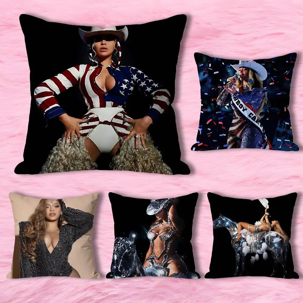 

B-Beyonce C-Cowboy Carter Various Sizes Square Pillow Case For Car Home Bedchamber Decor Custom Valentine gift