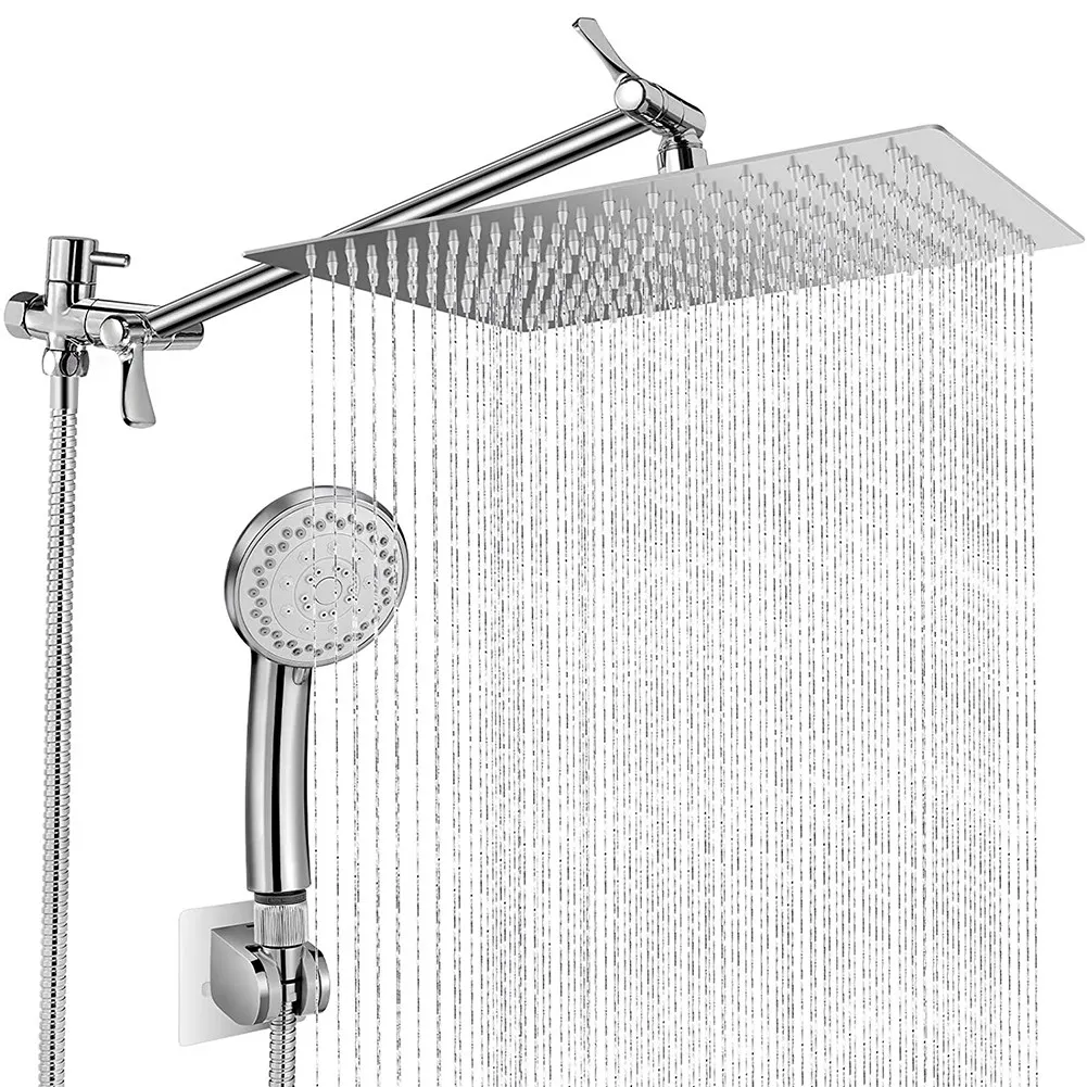 

Rain Shower Head with Handheld Spray, Dual Waterfall Shower Heads,Bathroom High Pressure Hand-Held