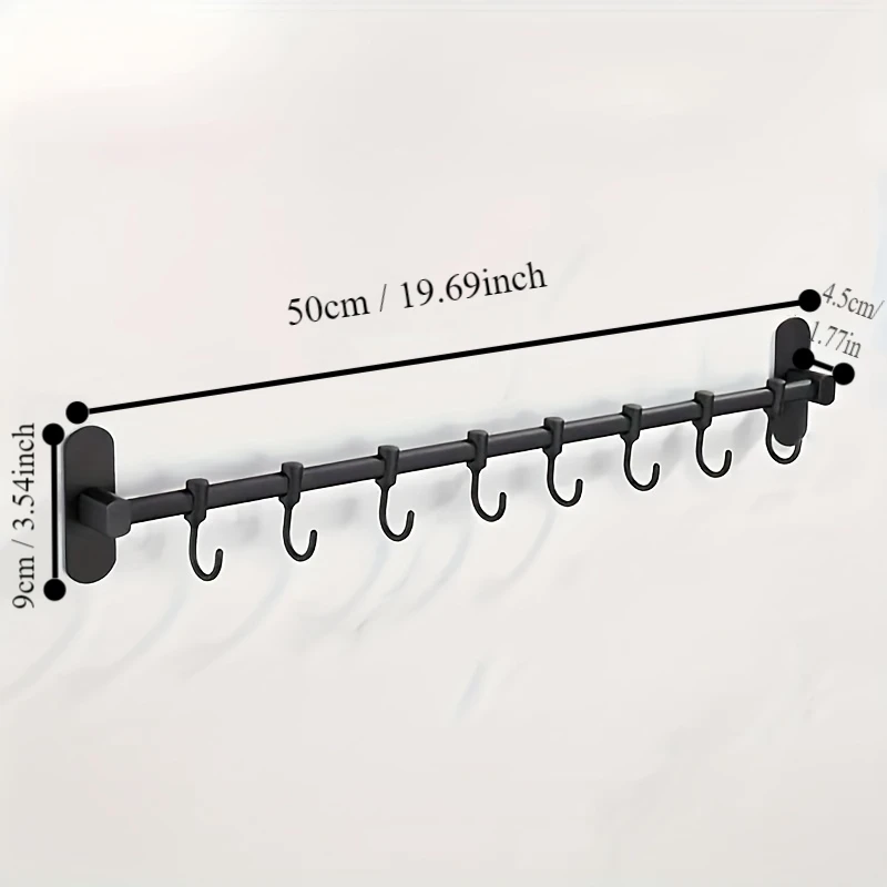 1 Piece Kitchen Facilities Storage Kitchen Pot Cover Knives And Other Kitchen Supplies Wall-Mounted Closet Rack With Hooks