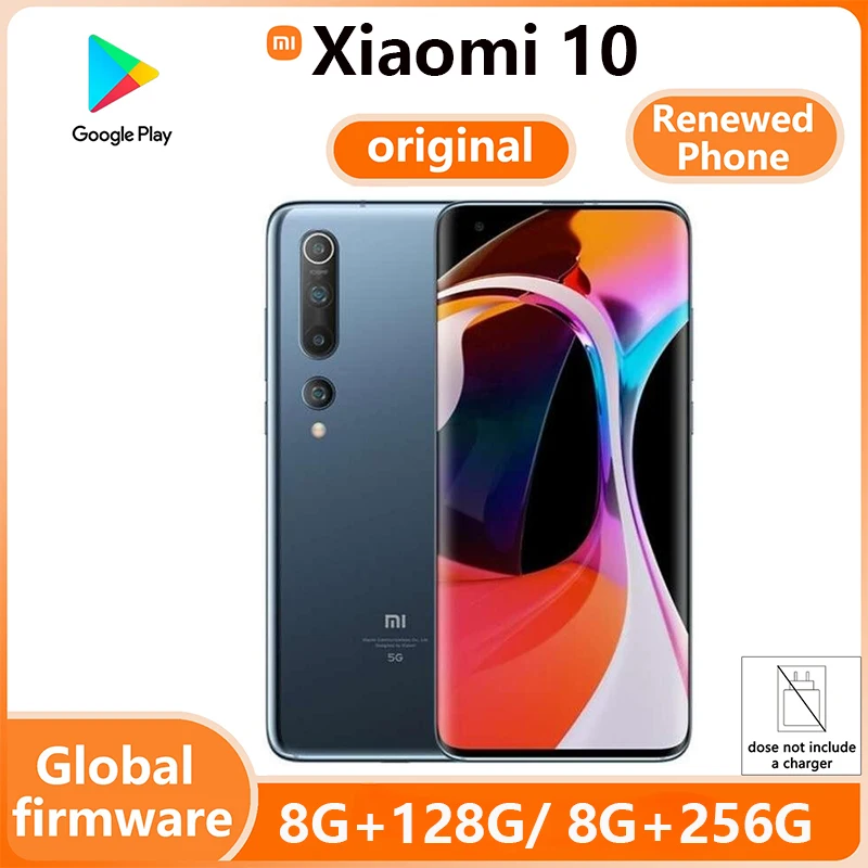 

Xiaomi 10 5G Android 6,67 дюйма Qualcomm Snapdragon 865 ОЗУ 12 ГБ ПЗУ 256 ГБ без зарядного устройства Б/у телефона