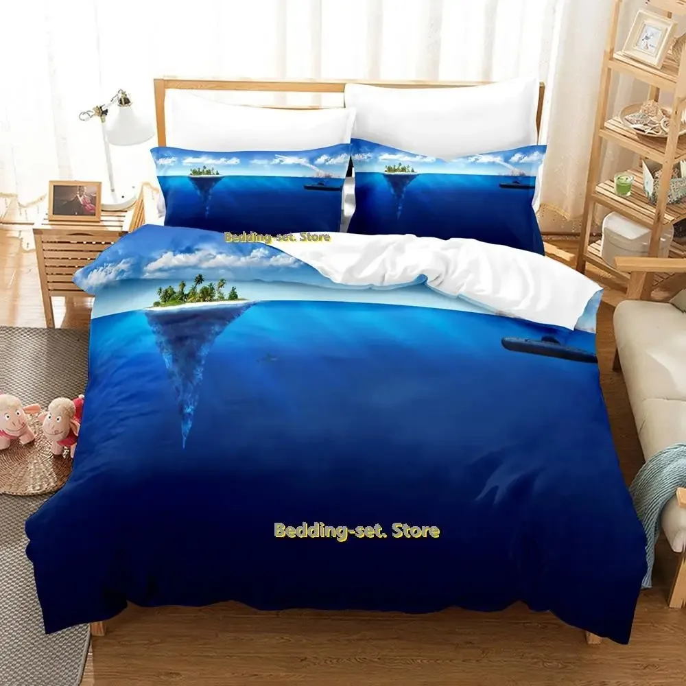 Cartoon Submarine Bedding Set Single Twin Full Queen King Size Bed Set Adult Kid Bedroom Duvetcover Sets Anime parure de lit Bed