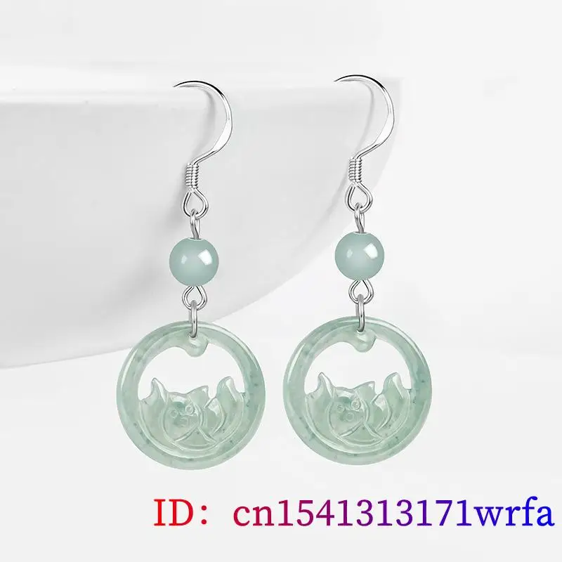 Blue Burmese Jadeite Lotus Earrings Charm Vintage Carved Natural Jewelry Luxury Energy Stone Real Myanmar Jade 925 Silver Gift