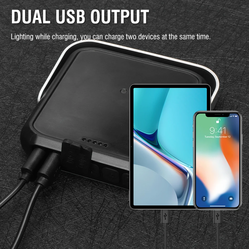 Type-C Rechargeable LED Camping Lantern 4400mAh Power Bank Tent Light Outdoor Portable Lamp Work Repair Lighting