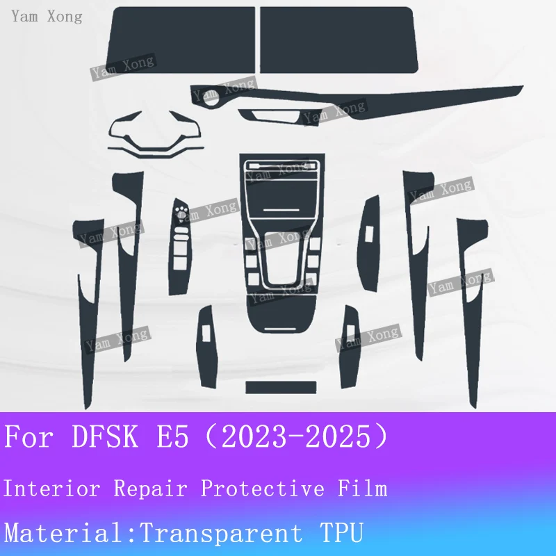 For DFSK E5 Car interior Kit Protection Film Navigation Dashboard screen Sticker Center Gear Panel scratch TPU Transparent Film