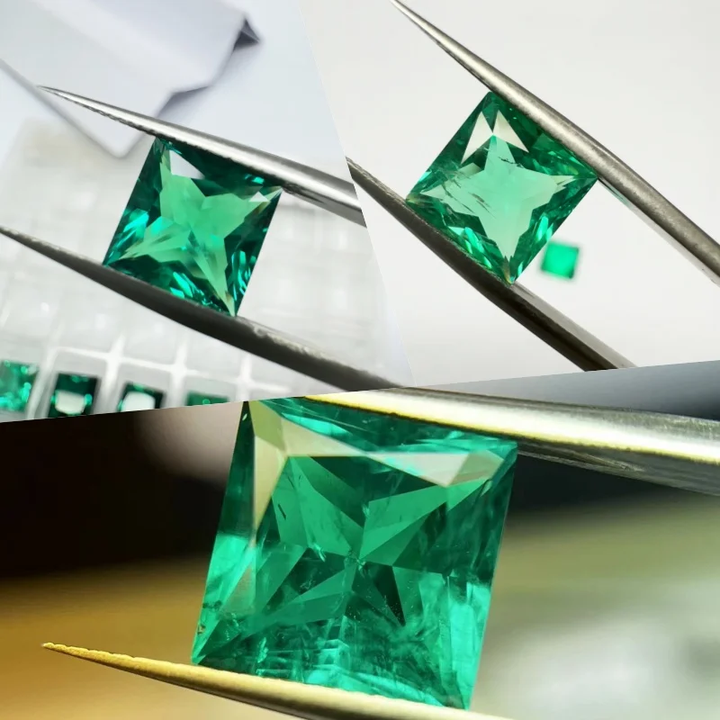 Laborgezüchteter Kolumbianischer Smaragd in Marquise-Form, Edelstein-Anhänger für DIY-Ringe, Halsketten, Ohrringe, Hauptmaterialien wählbar, Zertifikat erhältlich – Detail 8