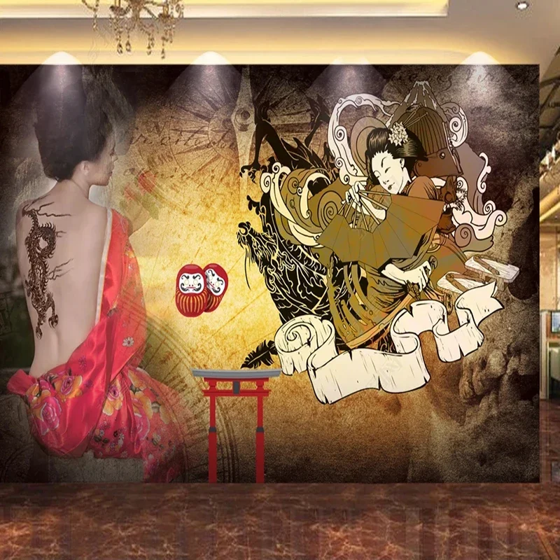 Custom Papel De Parede Fresco Japanese Mural Sexy Beauty Tooling Wall Wallpaper Cloth Living Room TV Sofa Background Home Decor