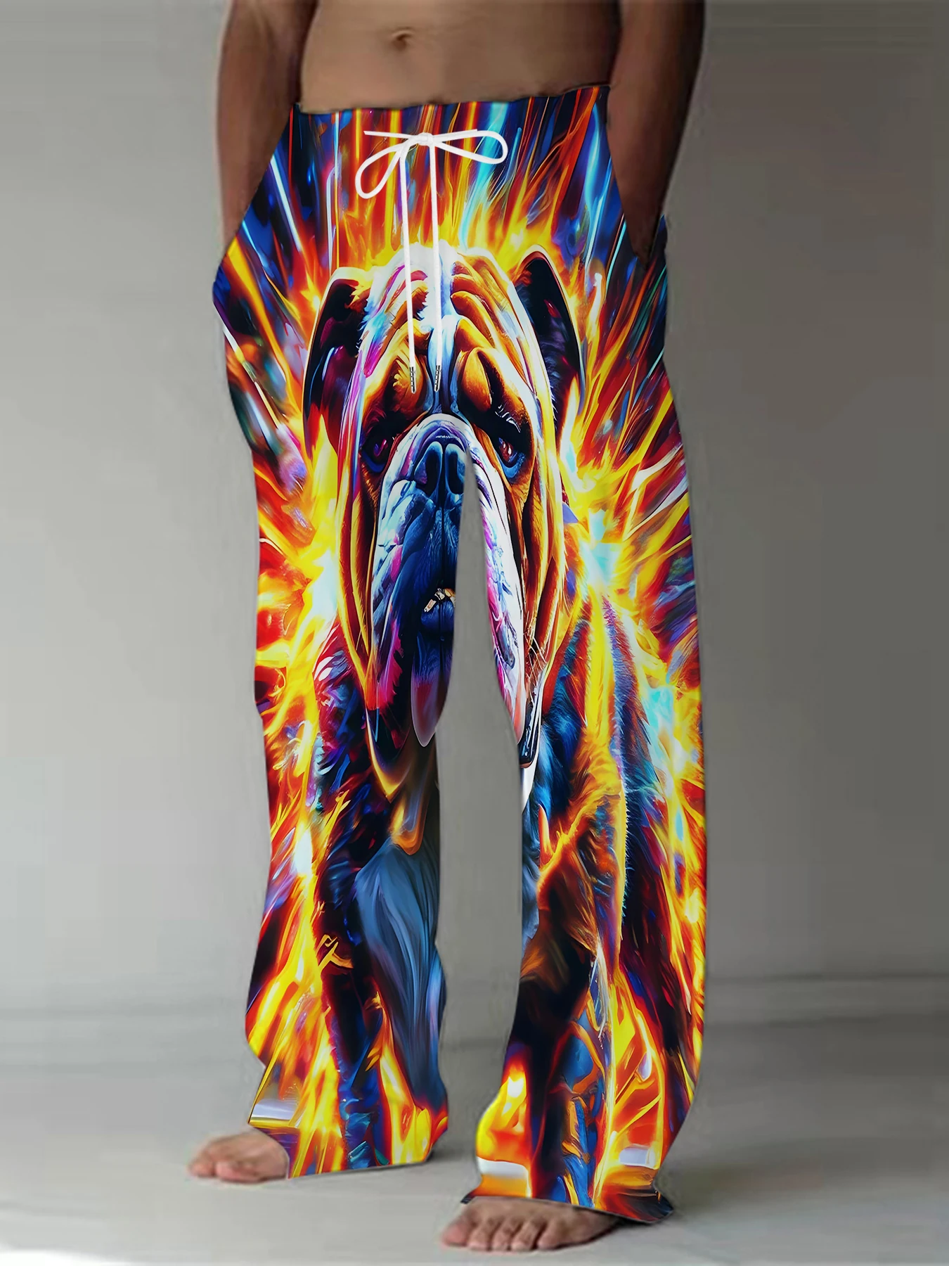 

Men's Straight Leg Pants Casual Skull Print Halloween Easter Themed Comfortable Outdoor Fashion Trousers