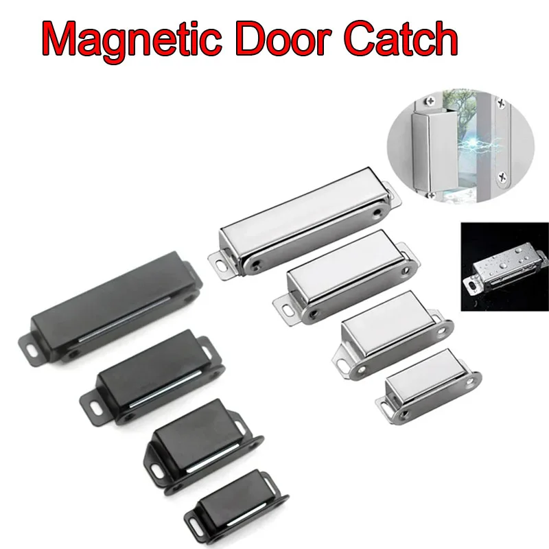 

Magnetic Door Catch Wardrobe Cabinet Latch Strong Heavy Duty Kitchen Cupboard Magnet Furniture Hardware Stopper With Mount Screw