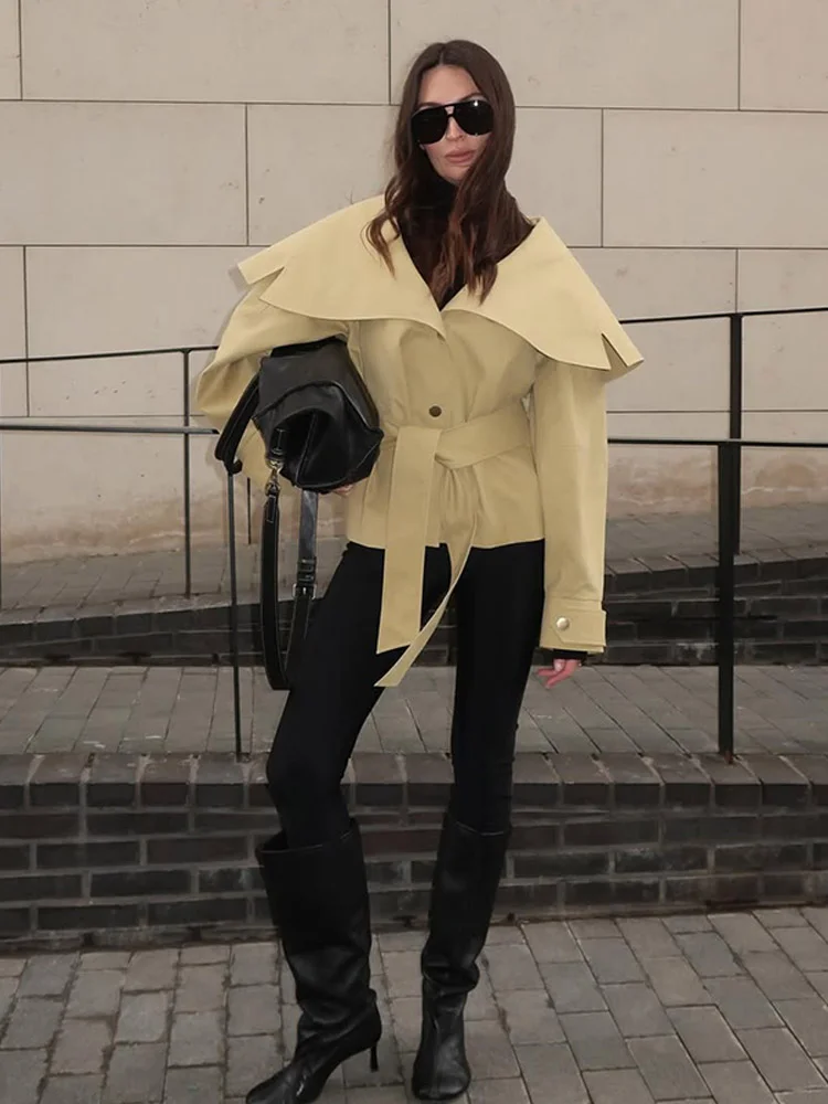 

Elegant Solid Maxi Skirt Set Off Women Fashion Irregular Lapel Lace Up Trench Coat Suits Chic New 2025 Lady Commute Street Sets