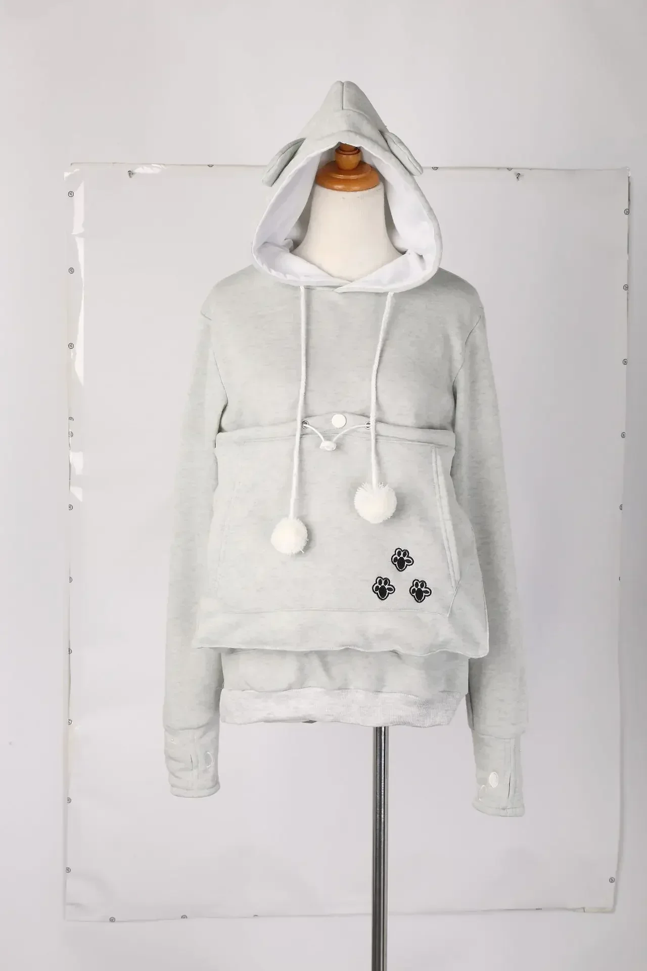 Katzenliebhaber-Hoodies mit Tasche, Hunde-Hoodies für Haustiere, lässige Känguru-Haustierpfoten-Pullover, Kuschel-Sweatshirt mit Tasche, Tierohren-Kapuzenpullover – Detail 18