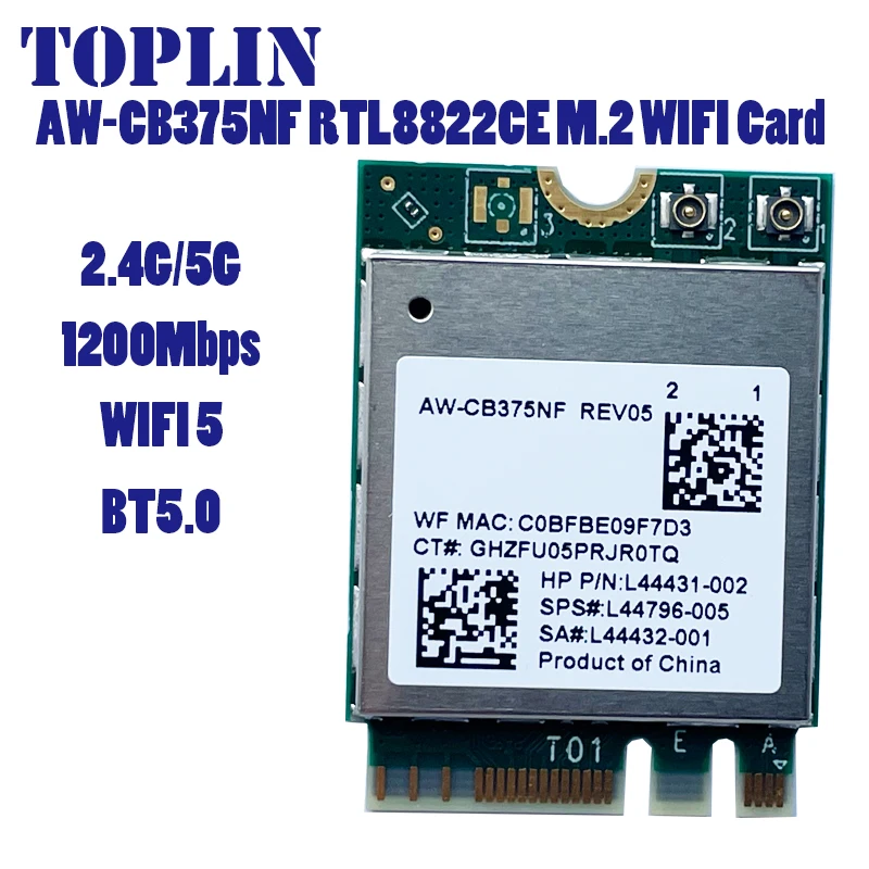 AW-CB375NF RTL8822CE M.2 2.4G/5G 802.11AC WIFI5 WIFI Module For Laptop