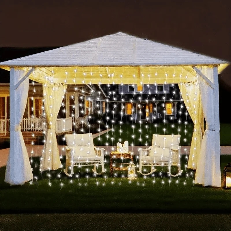الشمسية الستار ضوء 100/200/300 LED في الهواء الطلق سلسلة ضوء الأسلاك النحاسية الجنية ضوء ل الزفاف شرفة فناء زينة عيد الميلاد #6