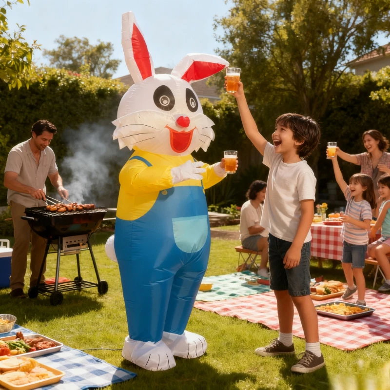 

Inflatable Rabbit Costume Cartoon Rabbit blow up set Easter Halloween Christmas Party Cosplay Carnival Novelty Dress-Up Outfit