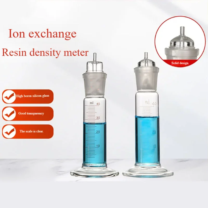 Something-exchange resin densitometer -- determination of wet apparent density of 40 ml wet granular ions