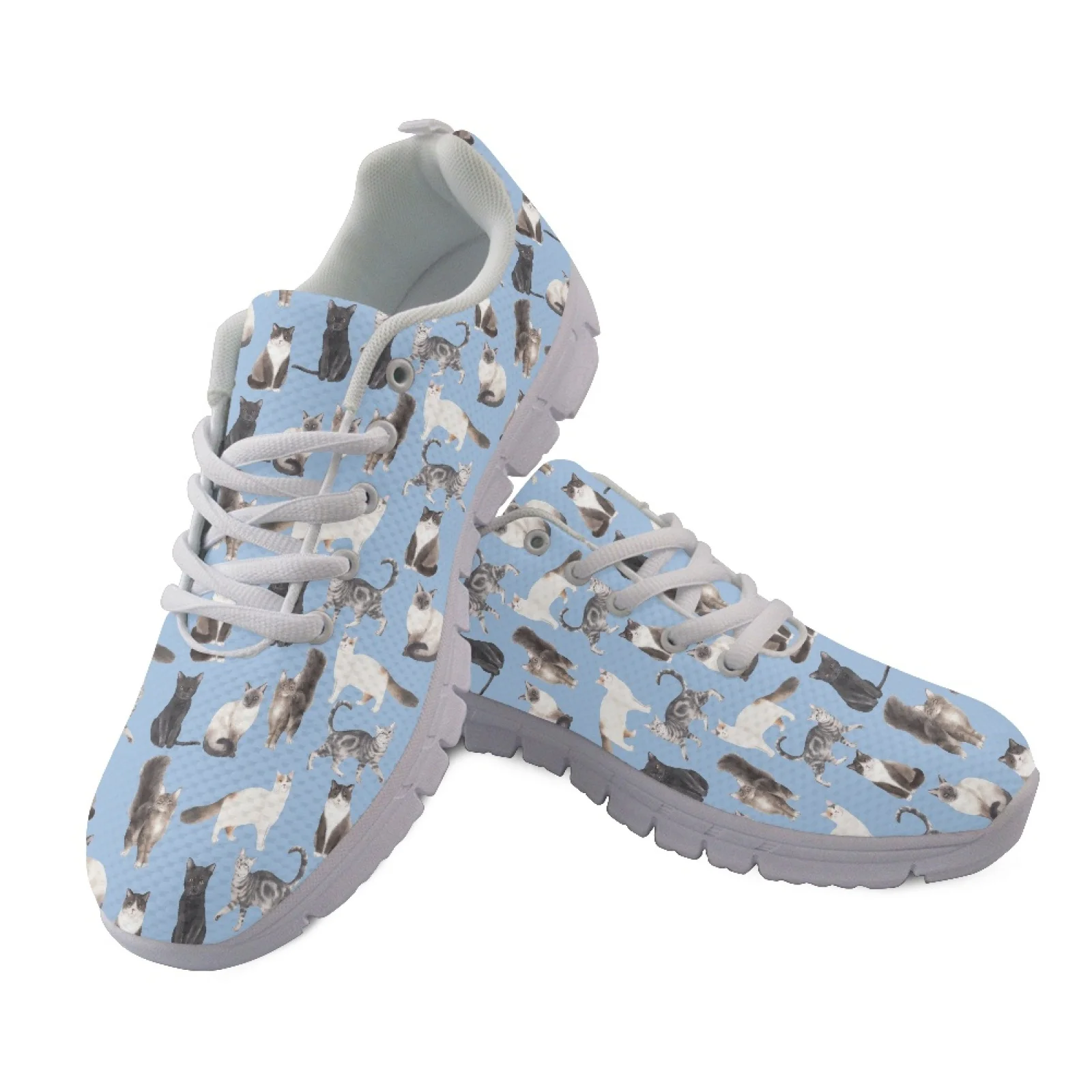 Coloranimal Soft Lightweight Walking Shoes for Womens Women Running Walking Shoes for Travel St. Patrick's Cats