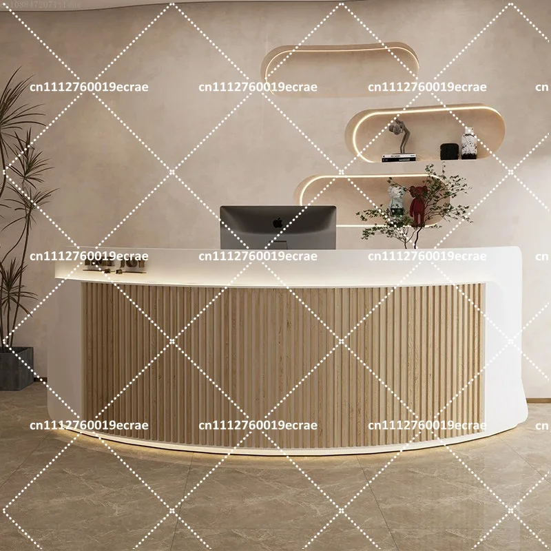 Front Desk Custom Bar Counter Baking Paint Reception Desk Beauty Salon Checkout Counter Simple Modern