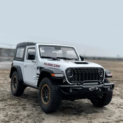 Jeeps Wrangler Rubicon-Modèle de voiture en alliage moulé sous pression, véhicule tout-terrain en métal, son et lumière, jouets pour enfants, cadeau, grande taille, 1:18