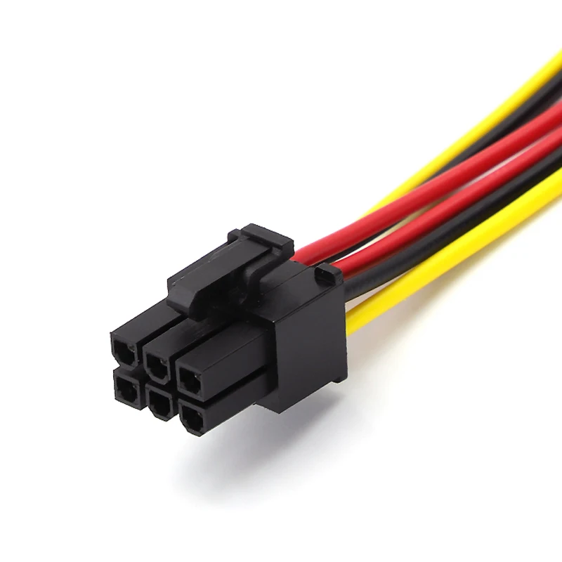1pcs IDE Dual 4pin Molex Male to 6 Pin Male PCI-Express Molex Power Cable for Video Cards Power Adapter External Cable