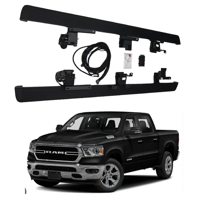 

ELECTRIC POWER RETRACTABLE BOARD FORD SIDE STEPS Electric Retractable Side Steps 6 brackets for 19-23 Dodge Ram 1500