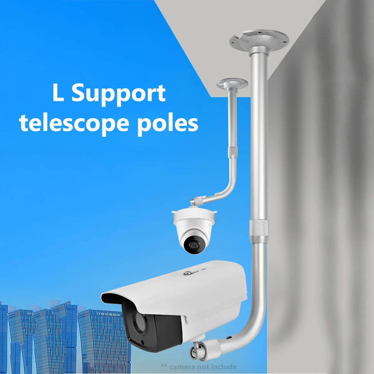 

L-type Universal Ceiling Mount Telescopic Pole Bracket Aluminum Alloy Extended Support for Camera Projector