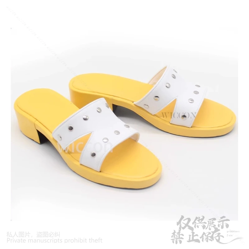Seiko Ayase Cosplay Costume Slippers Anime Dandadan Yellow Casual Shoes Boots For Women Girls Role Play Christmas Customized