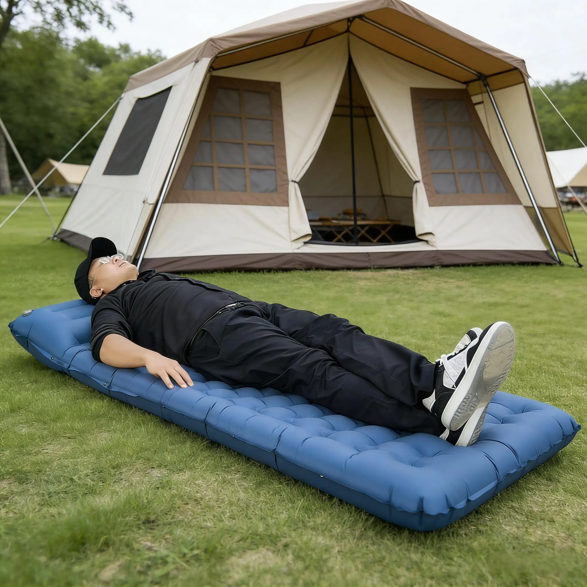 outdoor-camping-sleeping-pad-folding-sleep-mat-beach-inflat-mattress-with-pillows-ultralight-air-mat-travel-hiking-new