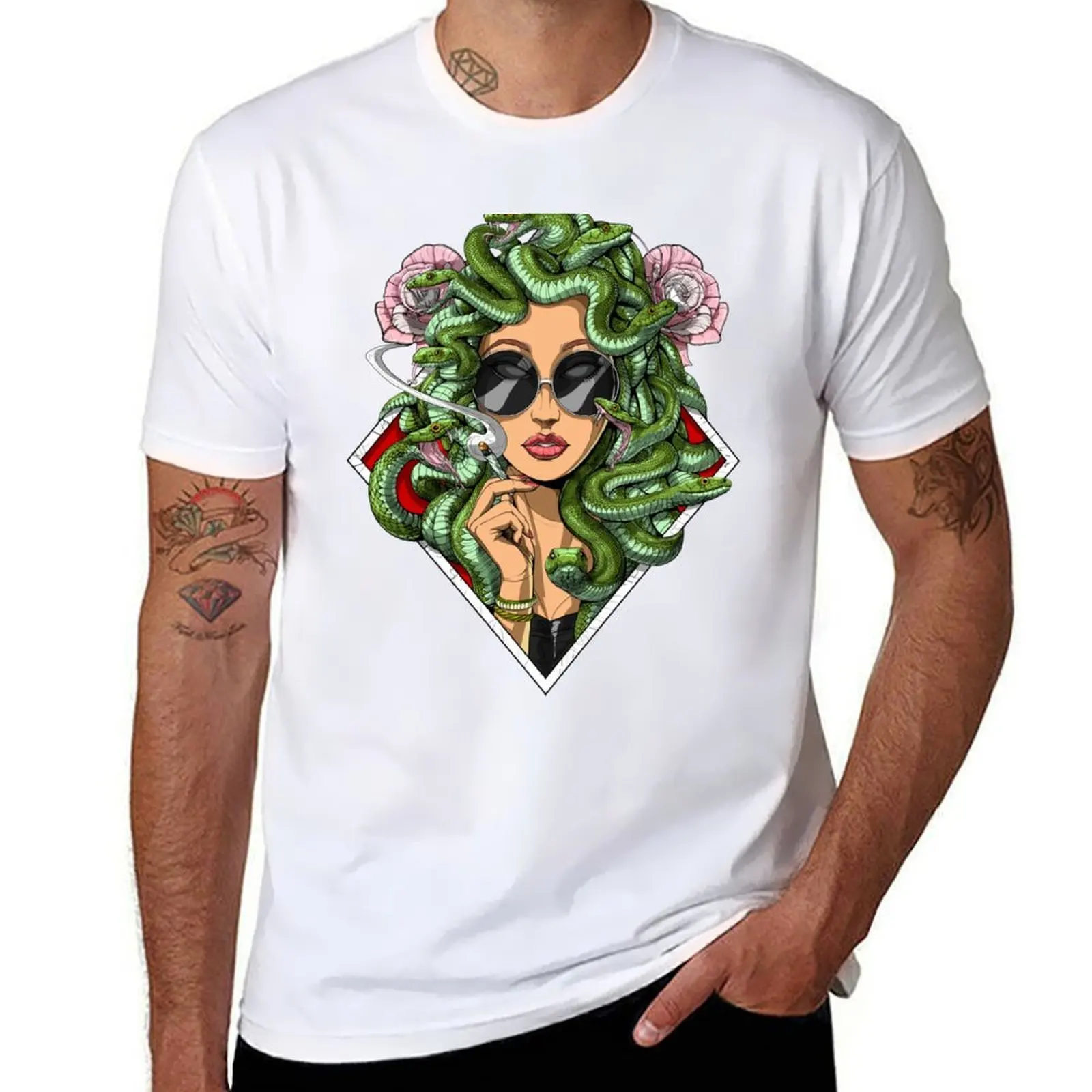 

Medusa Hippie Stoner T-Shirt man t shirt cotton high quality man t shirts for men casual T-Shirt