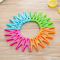 24Pcs Plastic Clothespin Sun Clothes Small Clip Travel Plastic Clip Drying Clothespin Fixed Clothes Windproof Clothespin