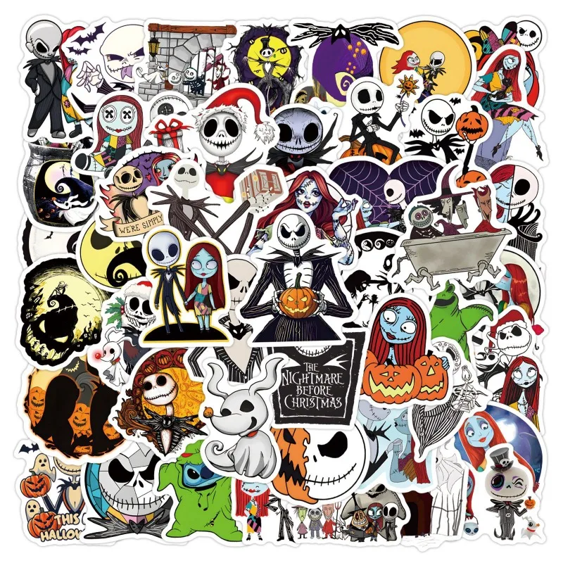 60pcs The Nightmare Before Christmas Stickers Stationery Luggage Water Cup Notebook Skateboard Graffiti Decorative Stickers