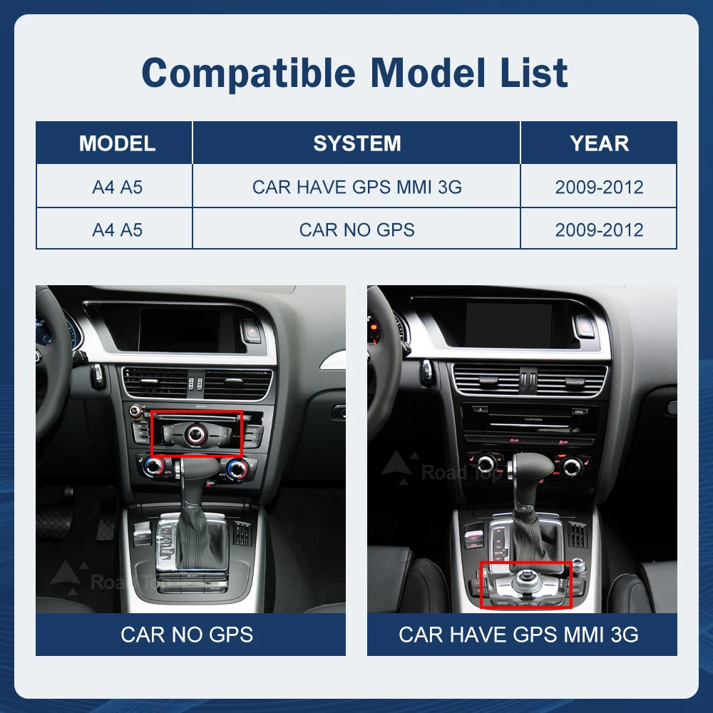 8.8 Inch Multimedia Display For Audi A4 2009-2012 Airplay Miracast Function Touch Screen Wireless Carplay Android Auto