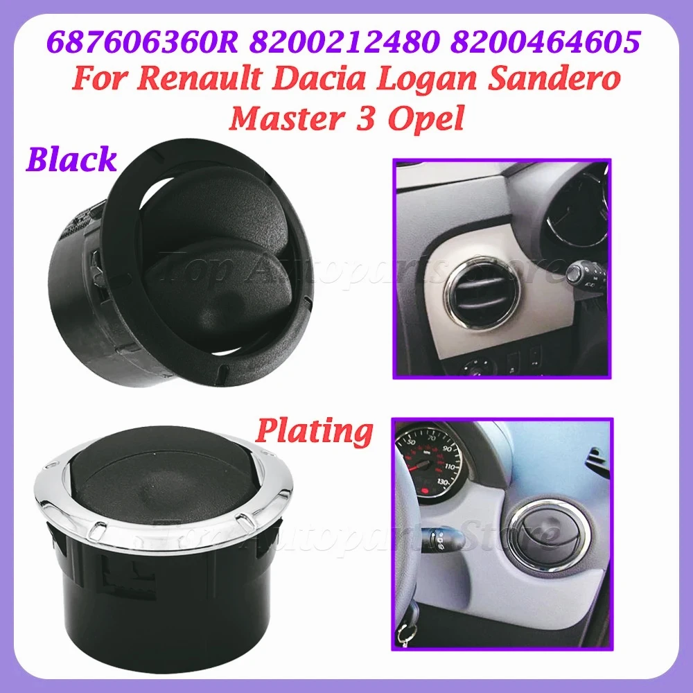 Cubierta de ventilación de aire para tablero interior, para Renault Dacia Logan Sanro Master 3 Opel 687606360 R. 8200212480 82004646