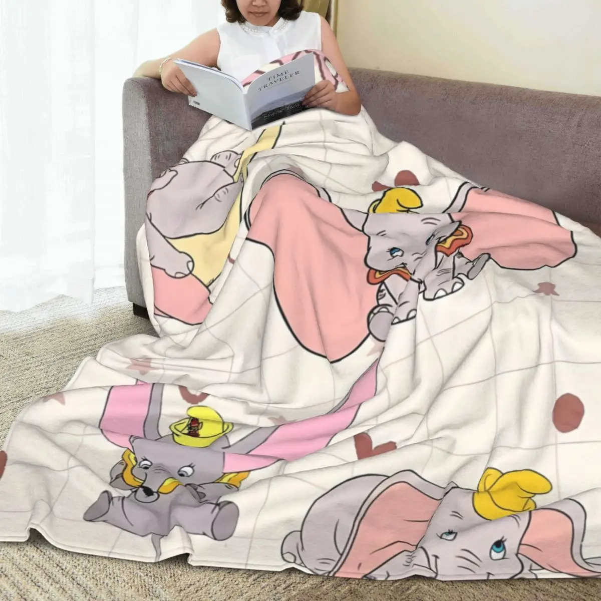 Dumbo   Soft Blanket Travel Office Plush Throw Blanket Aesthetic Outdoor Flannel Bedspread Sofa Bed Cover