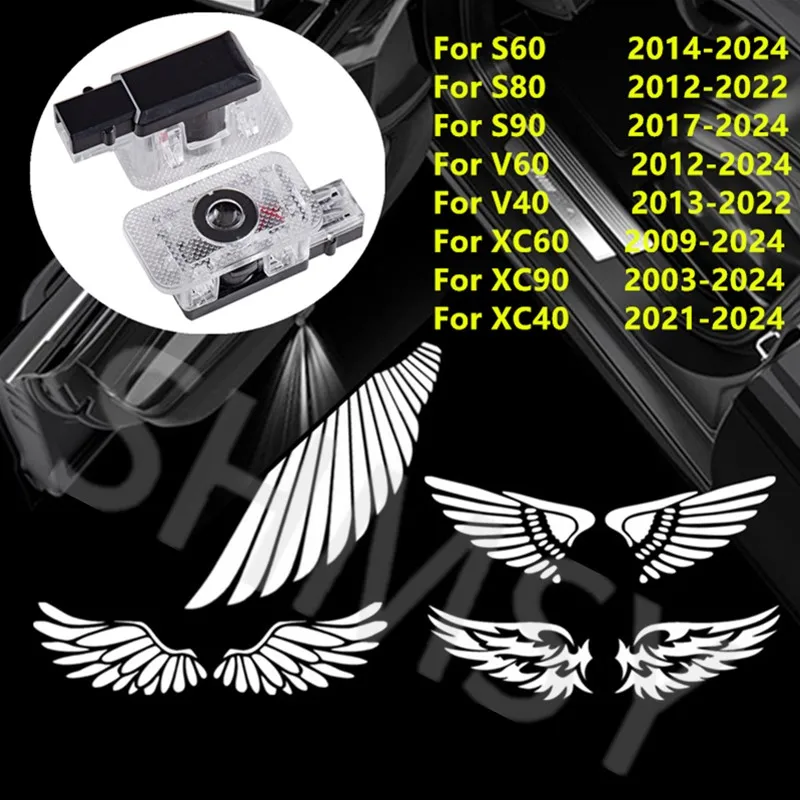 

2Pcs Signal Lamp LED Car Door Projector Courtesy Lights Accessories For VOLVO V90 V60 S90 S60 XC40 XC60 XC90 S80 V40 2008-2021