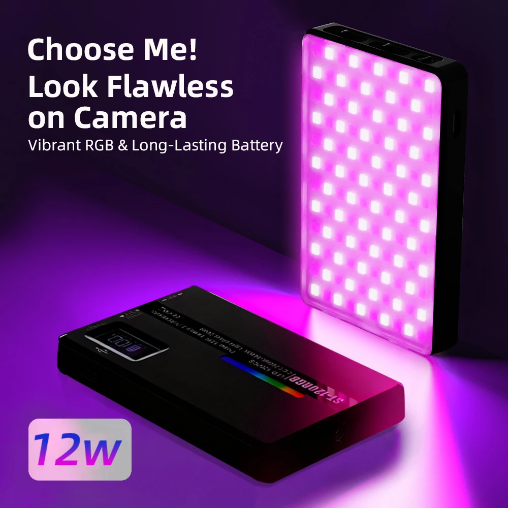 

ST-120 RGB полноцветный светильник для фотосъемки, комплект видеоламп с регулируемой яркостью 2500K-9000K, двухцветные панельные светильники, портативный уличный карманный светильник