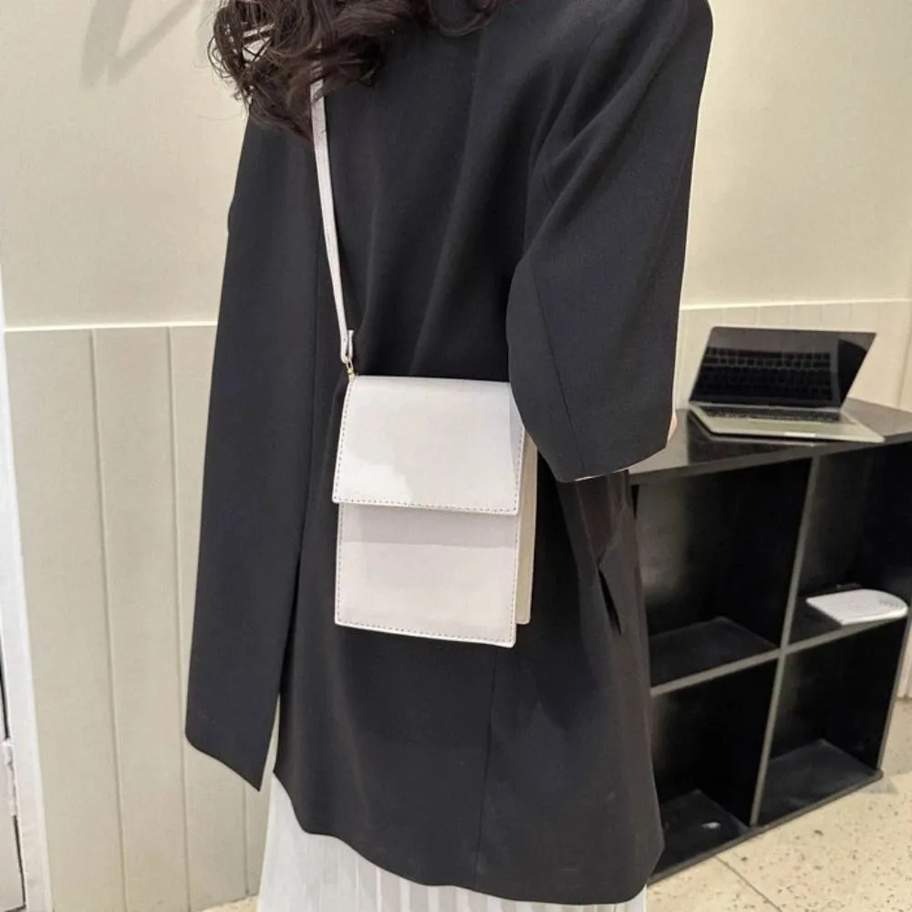 

Solid Color PU Leather Small Shoulder Bag Simple Large Capacity Crossbody Tote Bag Purse Portable Ladies Messenger Bag Outdoor