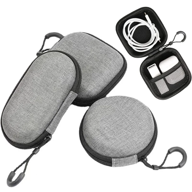 Earphone Earbuds Carrying Case Holder Mini Storage Organizer Box Container Coin Pouch Wallet for MP3 USB Data Line Cables Bag