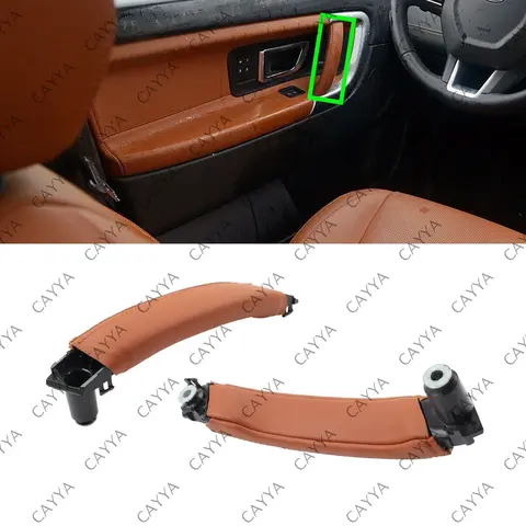 랜드 로버 디스커버리 스포츠 용 2PC 도어 가죽 당김 핸들 왼쪽 오른쪽 2015-2019 2016 2017 2018