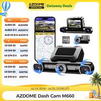 AZDOME Dash Cam M660 2K+3*1080P 4CH Car DVR GPS 5G Wifi Built-in 128GB eMMC Voice Control 24H Parking Monitor Super Night Vision