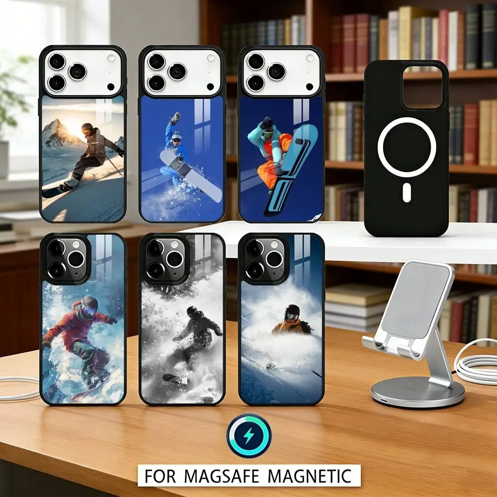 

S-Skiing S-Snow Snowboard Ski Phone Case For iPhone17,16,15,14,13,12,Pro,Max,Magnetic For Magsafe Wireless Charging