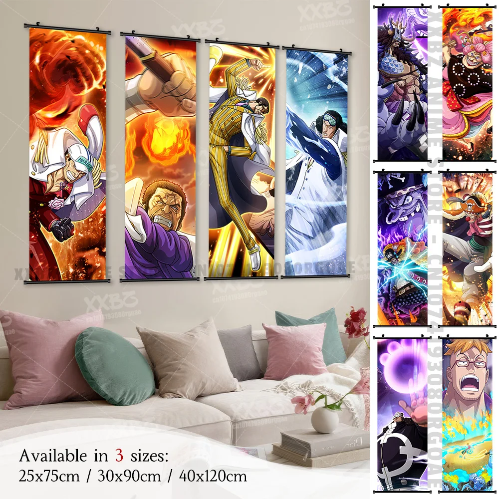 

ONE PIECE Scrolls Picture Luffy Posters Borsalino Wall Art Buggy Home Decor Hanging Painting Anime Character Customization Mural