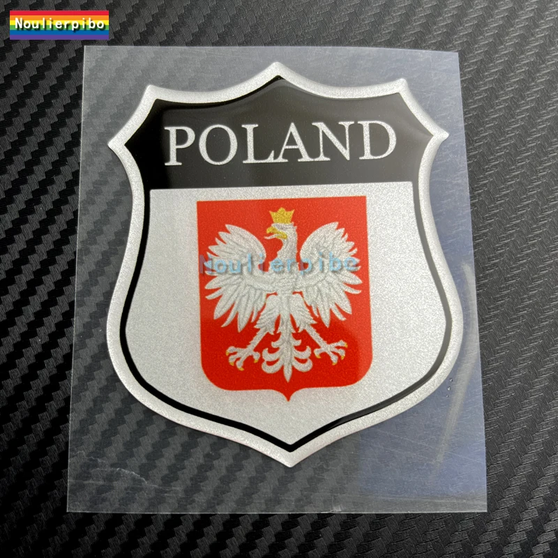 Pegatina 3D para coche, pegatina de Polonia, emblema, brazos, BLAZON, adhesivo de Polonia, pegatina de cúpula epoxi, cubierta, parabrisas, portátil, vinilo