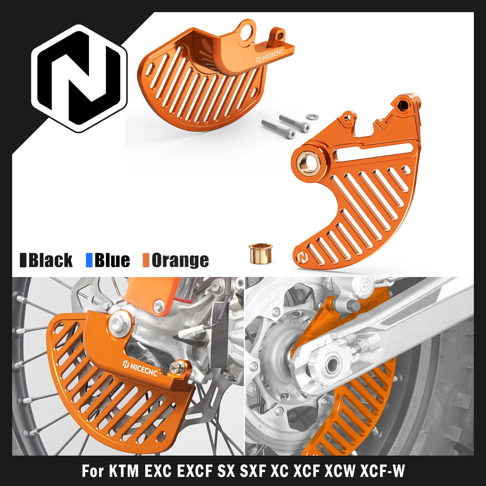 

NICECNC For KTM EXC 300 TPI EXCF 350 EXC 450 SXF 250 SXF 450 XCW XCF-W 450 500 Front Rear Brake Disc Guard For Husqvarna TE 300