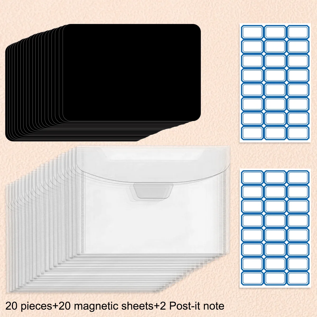 

Новые 20/40 шт. магнитные листы для хранения высечек, конверты для хранения пластиковых штампов и высечек, многоразовые карманы-органайзеры для наклеек