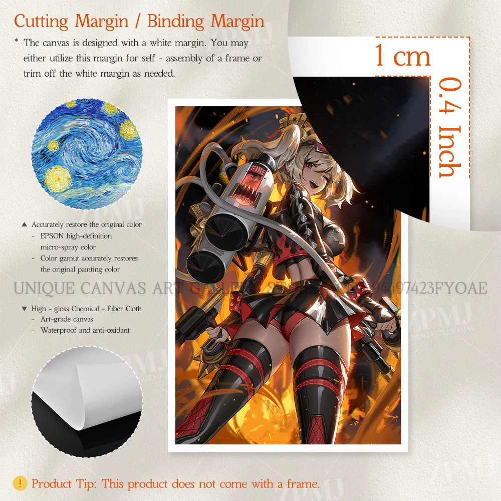 Zenless Zone Zero 캔버스 페인팅 뜨거운 게임 피규어 Corin Wickes 벽 아트 HD 인쇄 포스터 홈 장식 그림 침실 없음 프레임