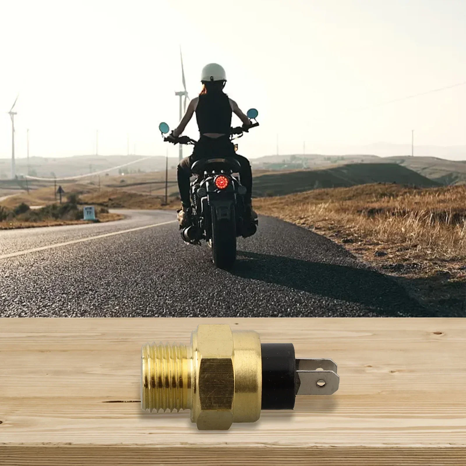 1pcs Brass Motorcycle Radiator Coolant Fan Water Temperature 85°C-ON Thermostat Switch M16 Efficient Performance