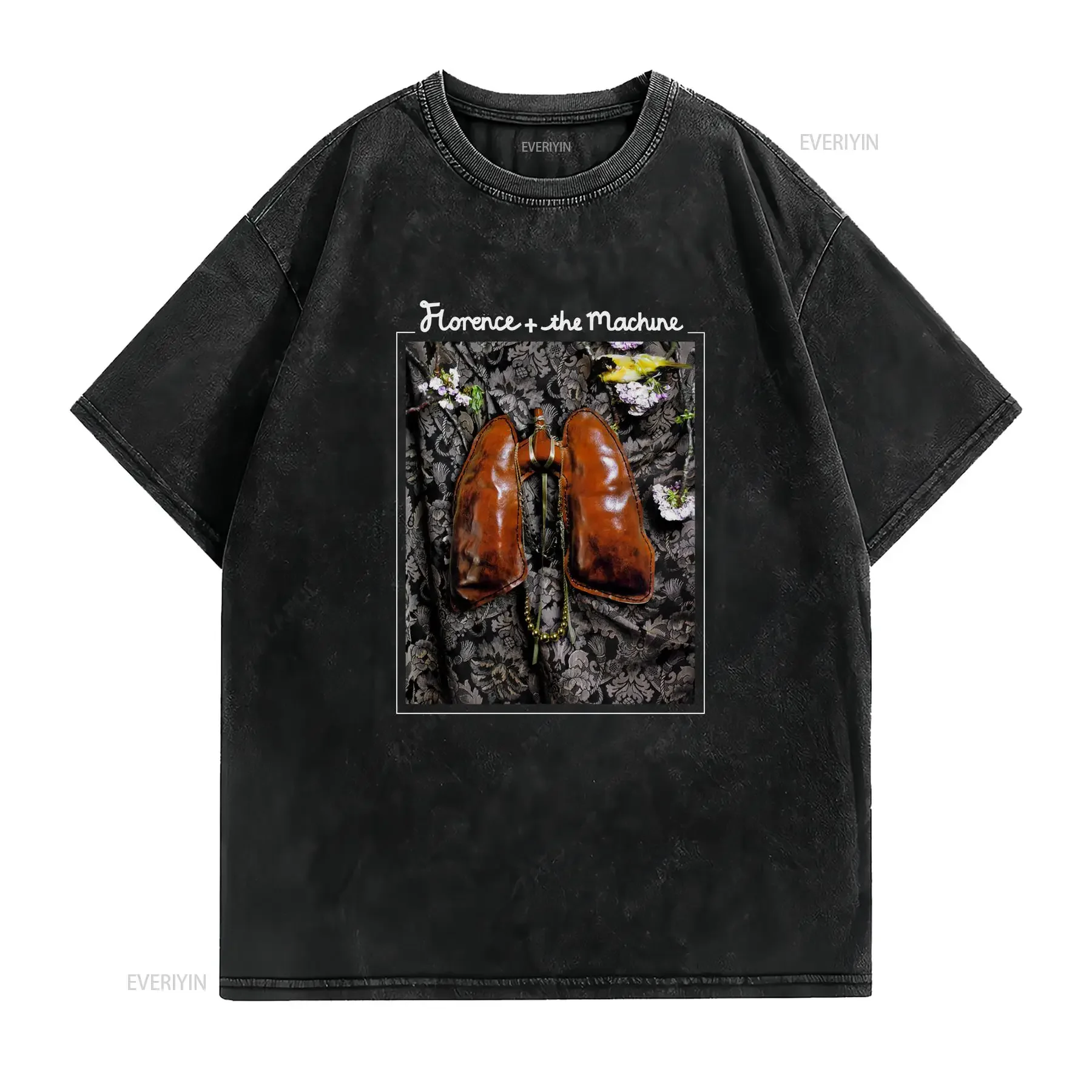 New Florence and the Machine Band Lungs Album T shirt All Size DKP568 vintage Washed streetwear Stretched Top For Everyday Wear