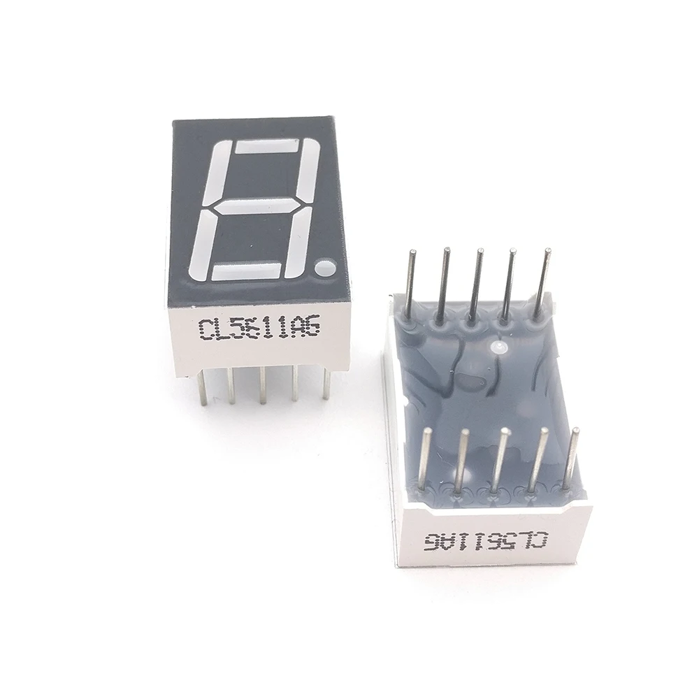 10PCS New  1 Bit 0.56 inch Digital Tube LED Display  yellow green  Light 7 Segment Common Cathode/Anode