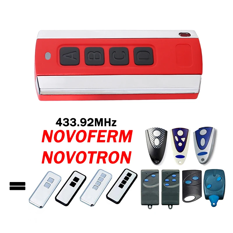 NOVOFERM NOVOTRON 522 524 502 MAX43-2 504 MAX43-4 MNHS433-02 MTR43-2 MCHS43-2 Garage Afstandsbediening Commando Vervanging 433MHz