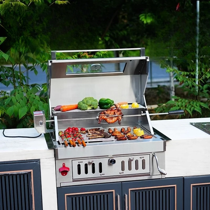 

Built-in grill, courtyard charcoal household 304 stainless steel thickened grill